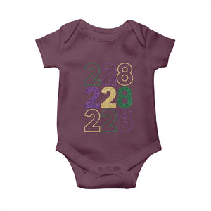 Funny The Coast Mardi Gras 228 Baby Onesie Glitter Print Area Code TS11 Maroon Print Your Wear