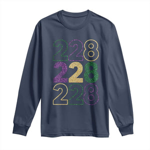 Funny The Coast Mardi Gras 228 Long Sleeve Shirt Glitter Print Area Code TS11 Navy Print Your Wear