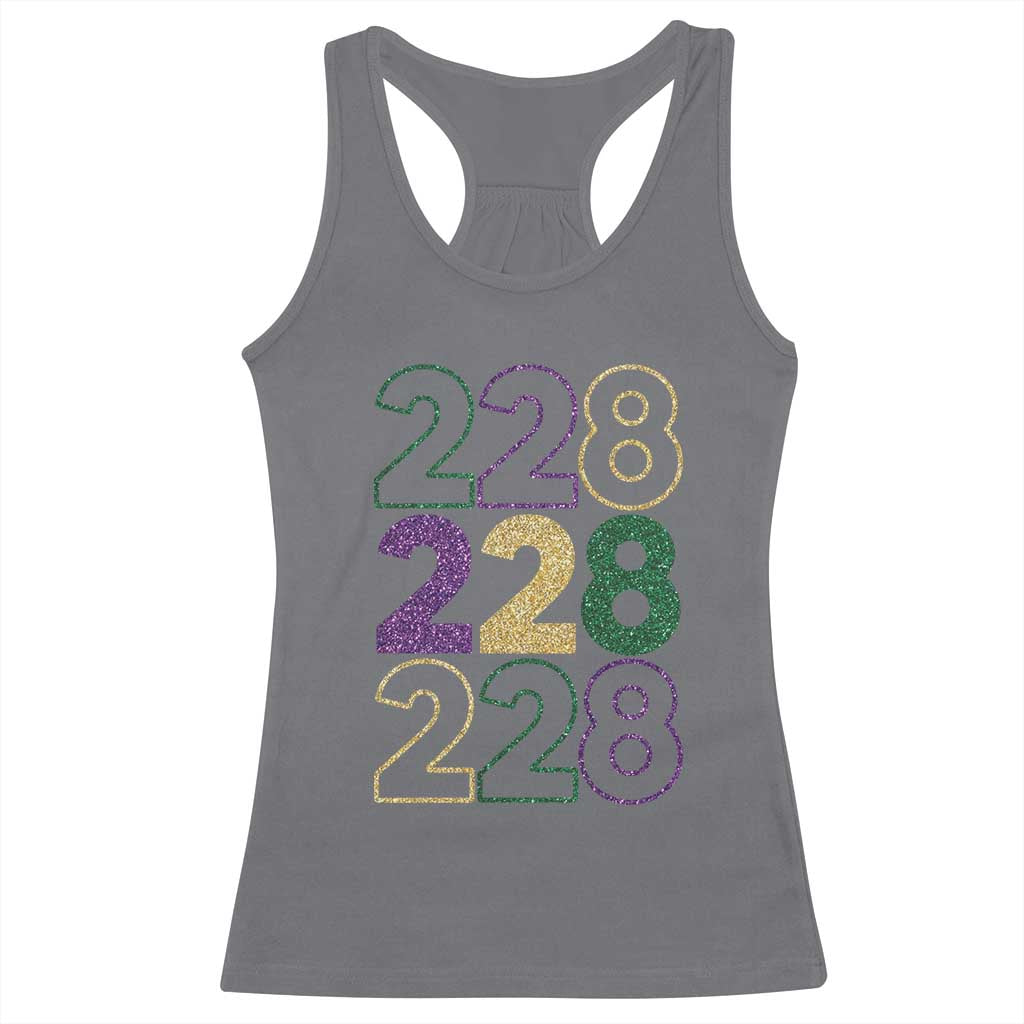 Funny The Coast Mardi Gras 228 Racerback Tank Top Glitter Print Area Code TS11 Charcoal Print Your Wear