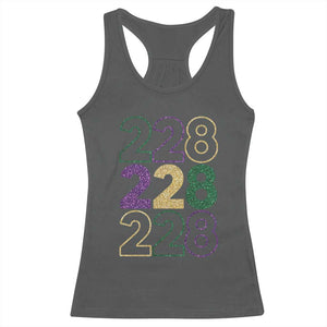 Funny The Coast Mardi Gras 228 Racerback Tank Top Glitter Print Area Code TS11 Dark Heather Print Your Wear