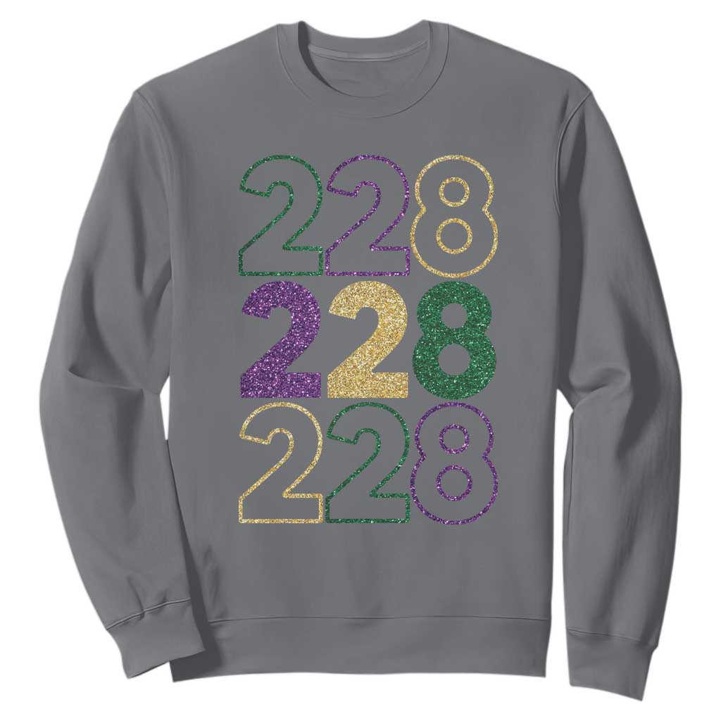 Funny The Coast Mardi Gras 228 Sweatshirt Glitter Print Area Code TS11 Charcoal Print Your Wear