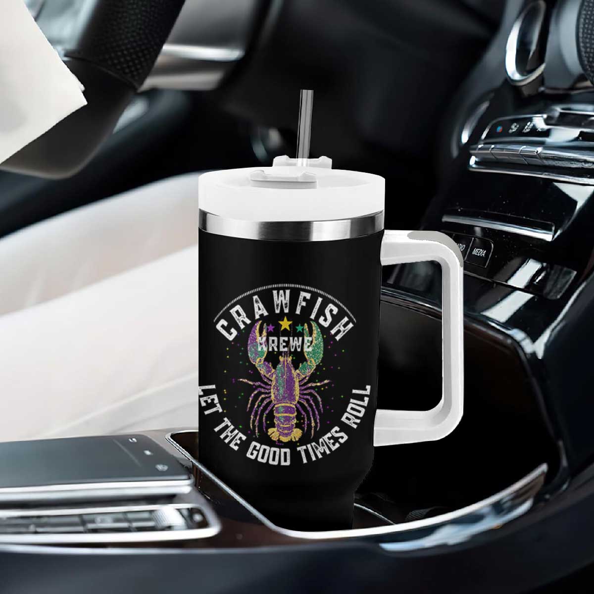 Crawfish Krewe Let The Good Times Roll Tumbler With Handle Funny Mardi Gras TS11 Print Your Wear