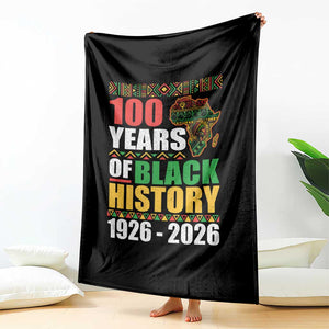 100 Years Of Black History 1926 2026 Centennial Throw Blanket Africa Map TS11 Print Your Wear
