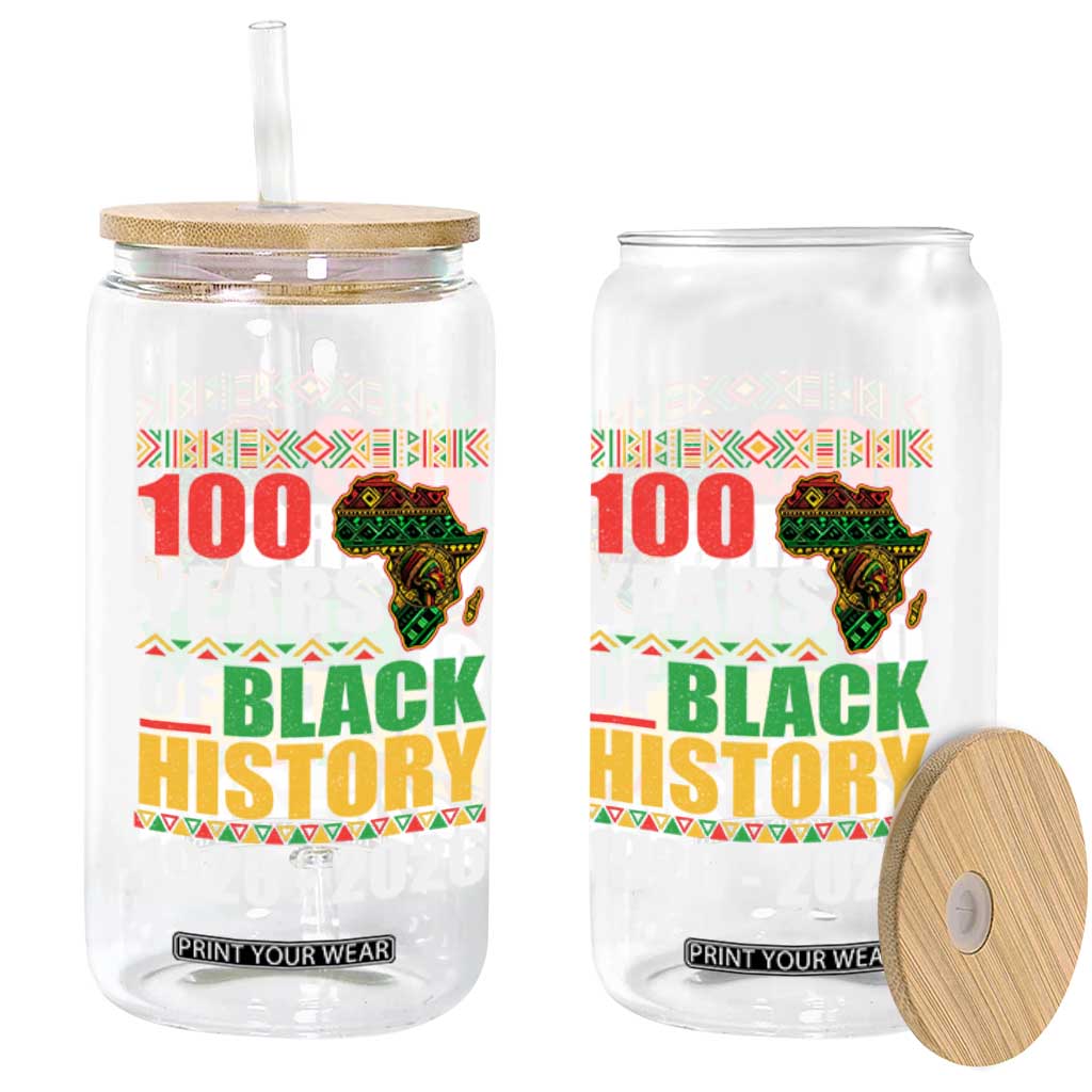 100 Years Of Black History 1926 2026 Centennial Glass Can Africa Map TS11 Print Your Wear