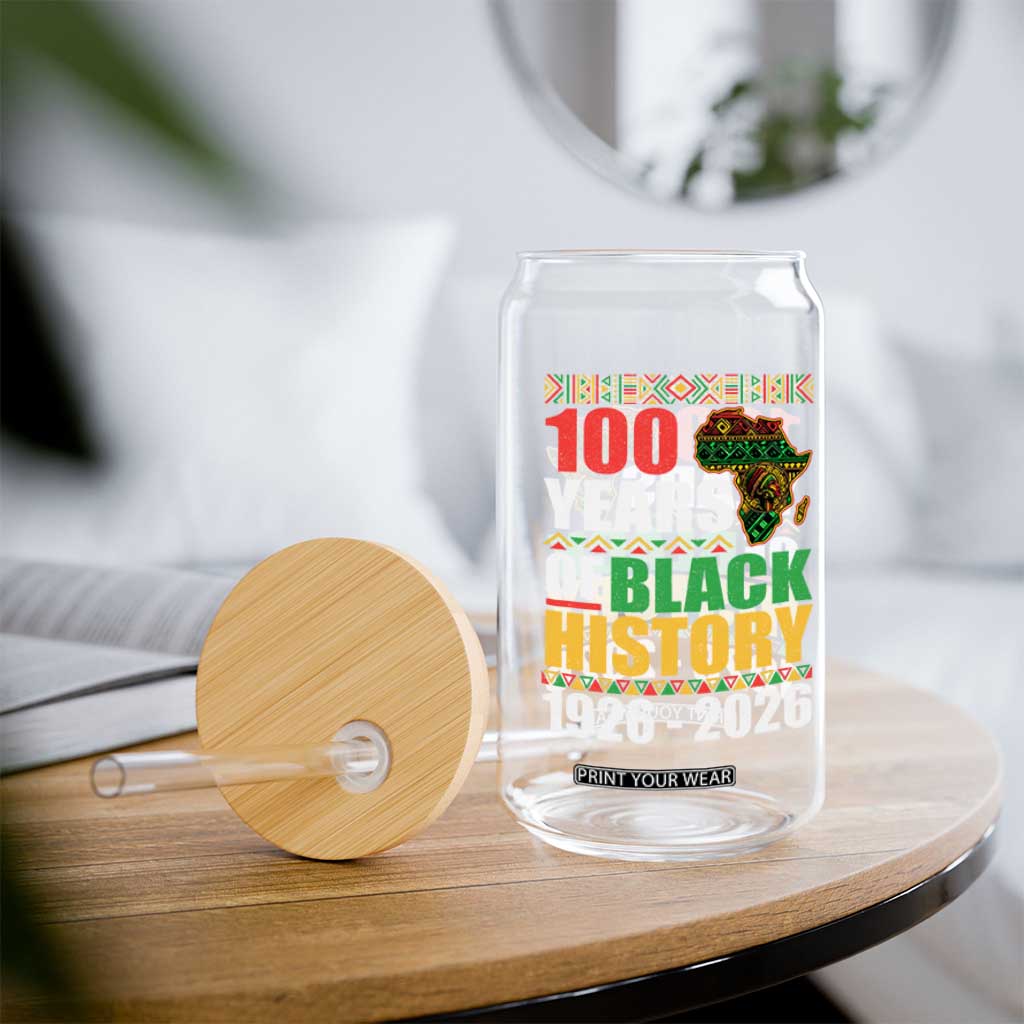 100 Years Of Black History 1926 2026 Centennial Glass Can Africa Map TS11 Print Your Wear