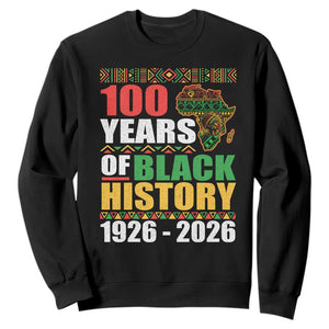 100 Years Of Black History 1926 2026 Centennial Sweatshirt Africa Map TS11 Black Print Your Wear