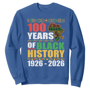100 Years Of Black History 1926 2026 Centennial Sweatshirt Africa Map TS11 Royal Blue Print Your Wear