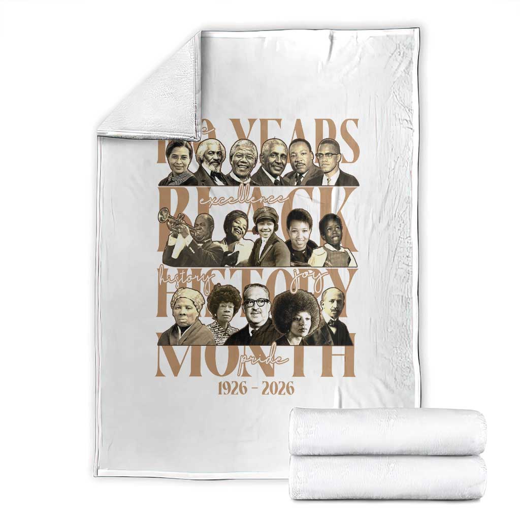 100 Years Of Black History Month Throw Blanket African American Historical Figures TS11 White Print Your Wear