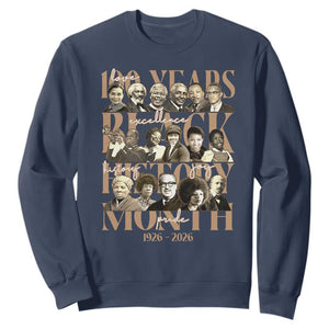 100 Years Of Black History Month Sweatshirt African American Historical Figures TS11 Navy Print Your Wear