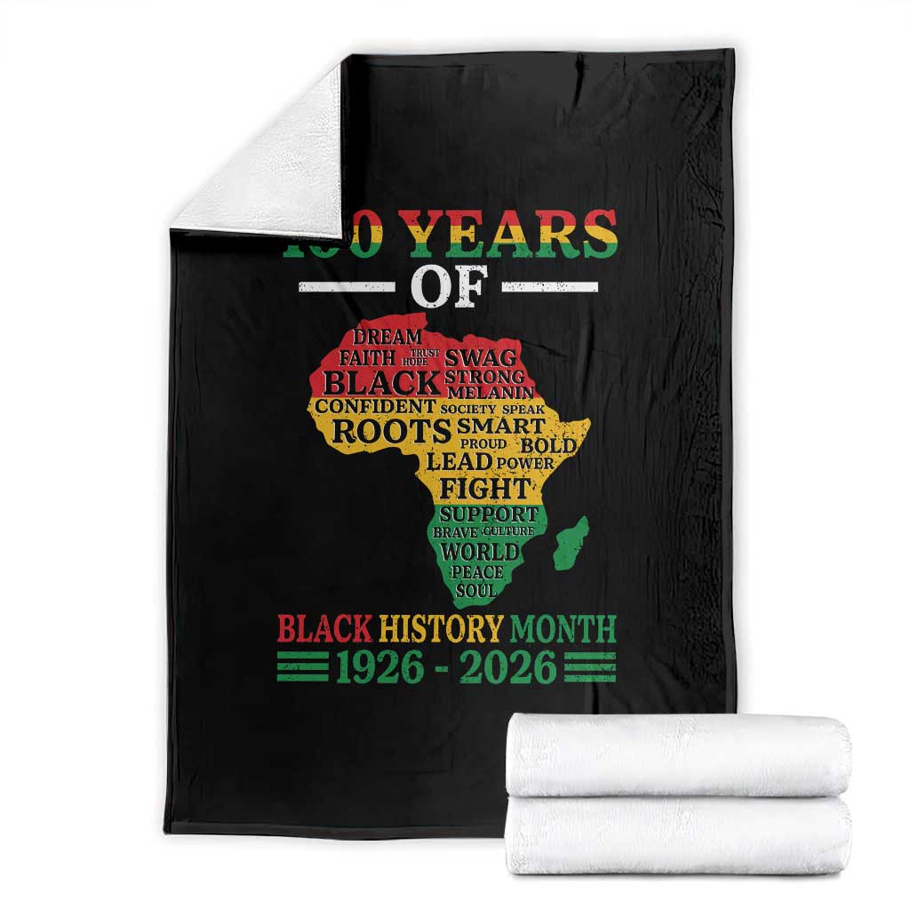 100 Years Of Black History Month Throw Blanket Centennial Of Black Culture TS11 Black Print Your Wear