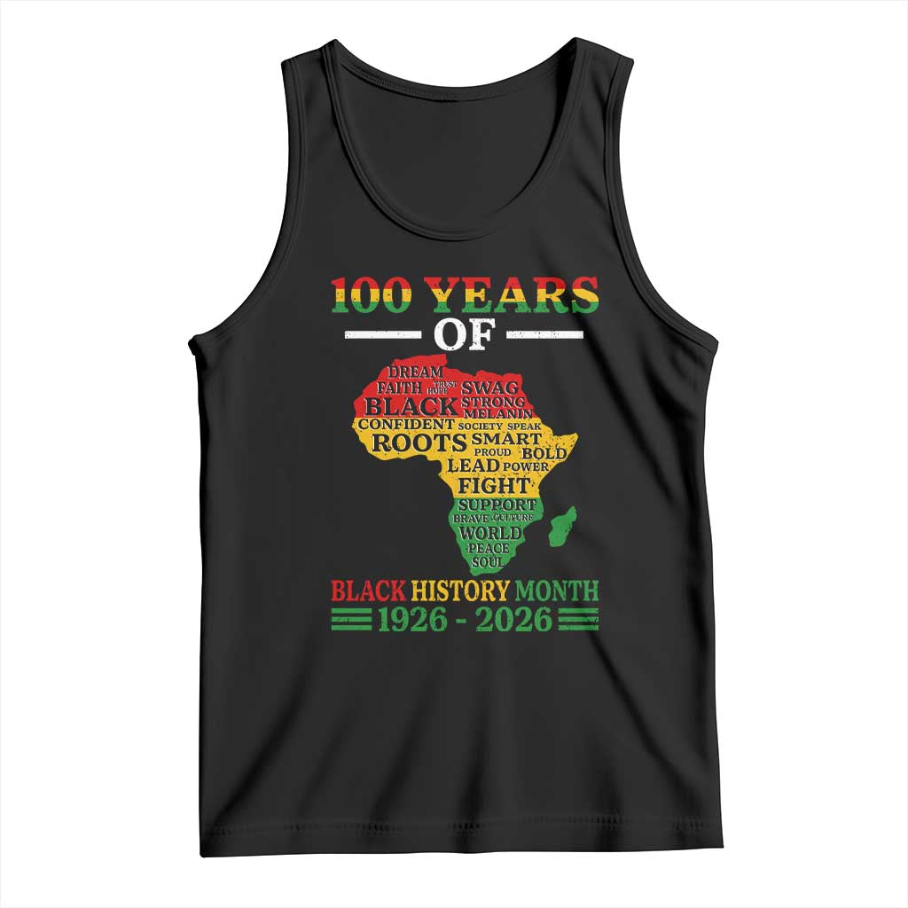 100 Years Of Black History Month Tank Top Centennial Of Black Culture TS11 Black Print Your Wear