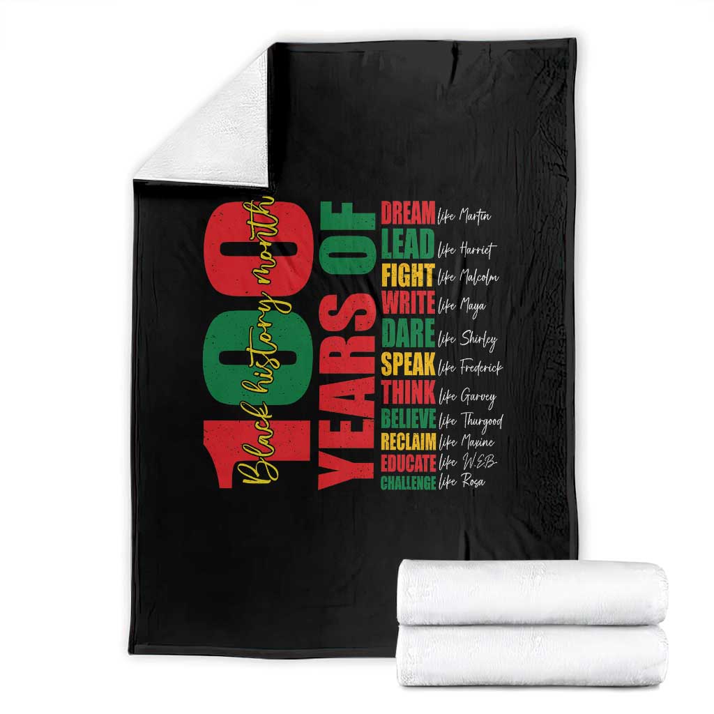 100 Years Of Black History Throw Blanket African American Historical Figures African American Teacher TS11 Black Print Your Wear