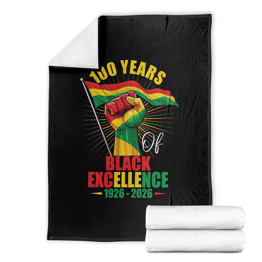 100 Years Of Black Excellence Throw Blanket Centennial Black History Month TS11 Black Print Your Wear