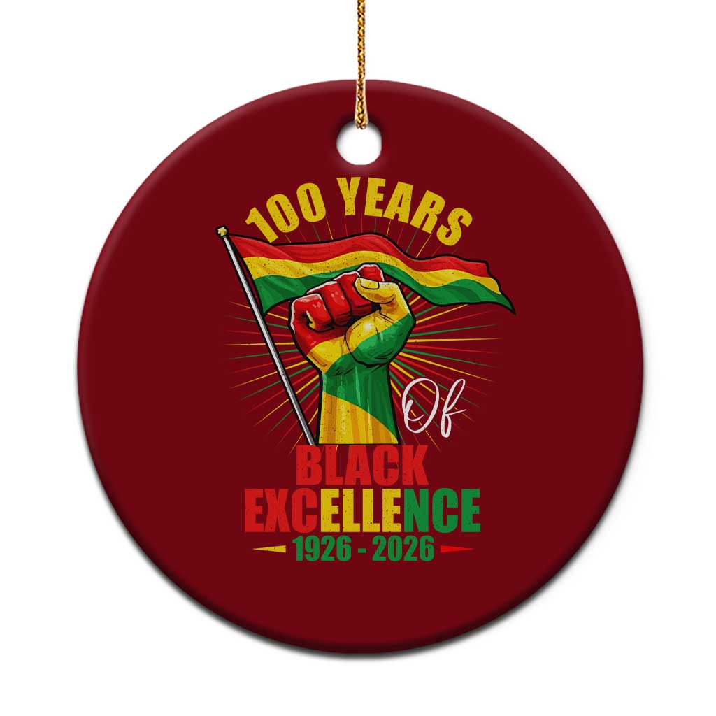 100 Years Of Black Excellence Ceramic Ornament Centennial Black History Month TS11 1pc Red Print Your Wear