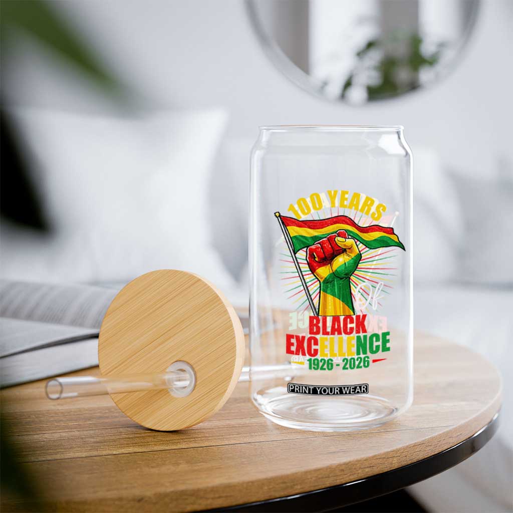 100 Years Of Black Excellence Glass Can Centennial Black History Month TS11 Print Your Wear