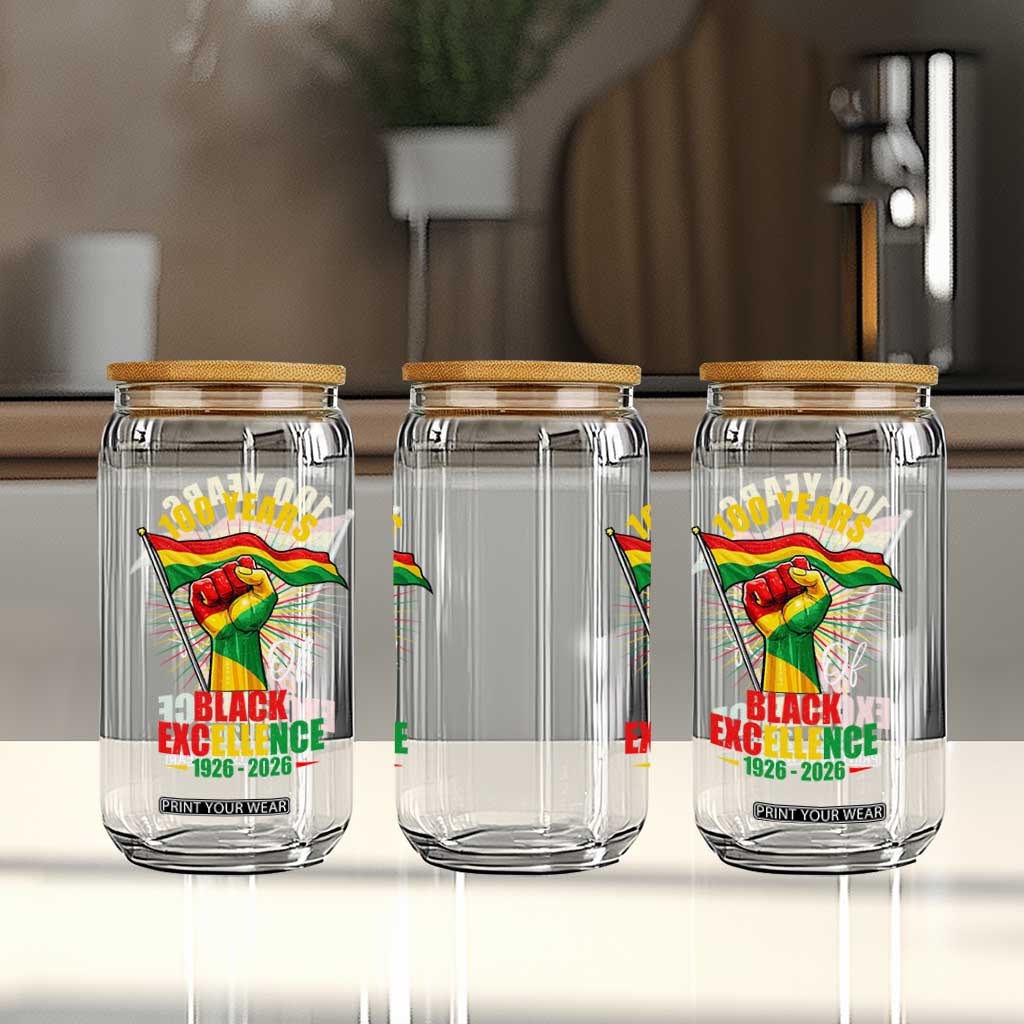 100 Years Of Black Excellence Glass Can Centennial Black History Month TS11 Print Your Wear