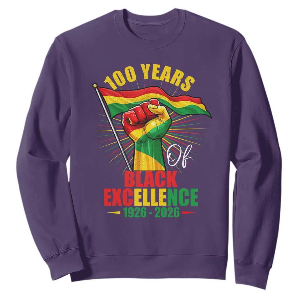 100 Years Of Black Excellence Sweatshirt Centennial Black History Month TS11 Purple Print Your Wear
