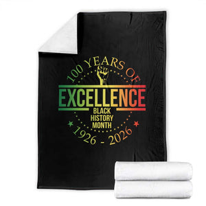 100 Years Of Excellence Black History Month 1926 2026 Throw Blanket TS11 Black Print Your Wear