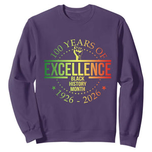100 Years Of Excellence Black History Month 1926 2026 Sweatshirt TS11 Purple Print Your Wear