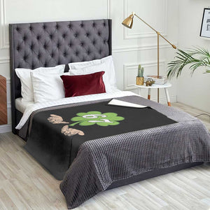 67 St Patricks Day Throw Blanket Six Seven Meme Shamrock Hand Gesture TS11 Print Your Wear