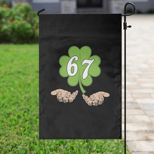 67 St Patricks Day Garden Flag Six Seven Meme Shamrock Hand Gesture TS11 Print Your Wear