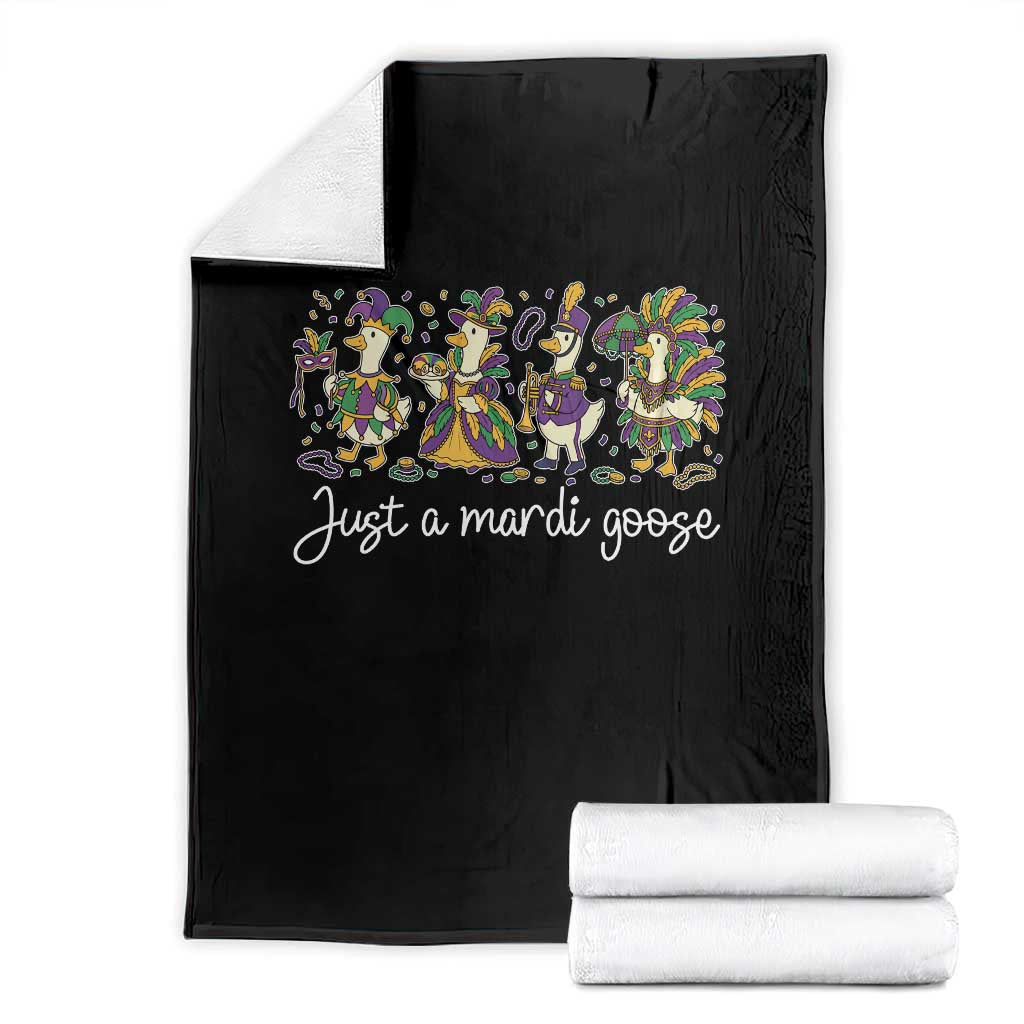 Goose Mardi Gras Throw Blanket Funny Just A Mardi Goose New Orleans Carnival TS11 Black Print Your Wear