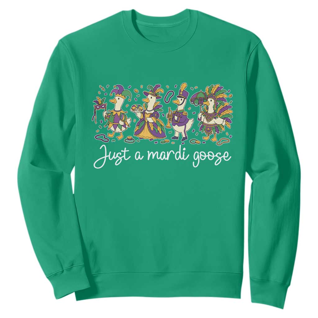 Goose Mardi Gras Sweatshirt Funny Just A Mardi Goose New Orleans Carnival TS11 Irish Green Print Your Wear