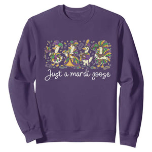 Goose Mardi Gras Sweatshirt Funny Just A Mardi Goose New Orleans Carnival TS11 Purple Print Your Wear