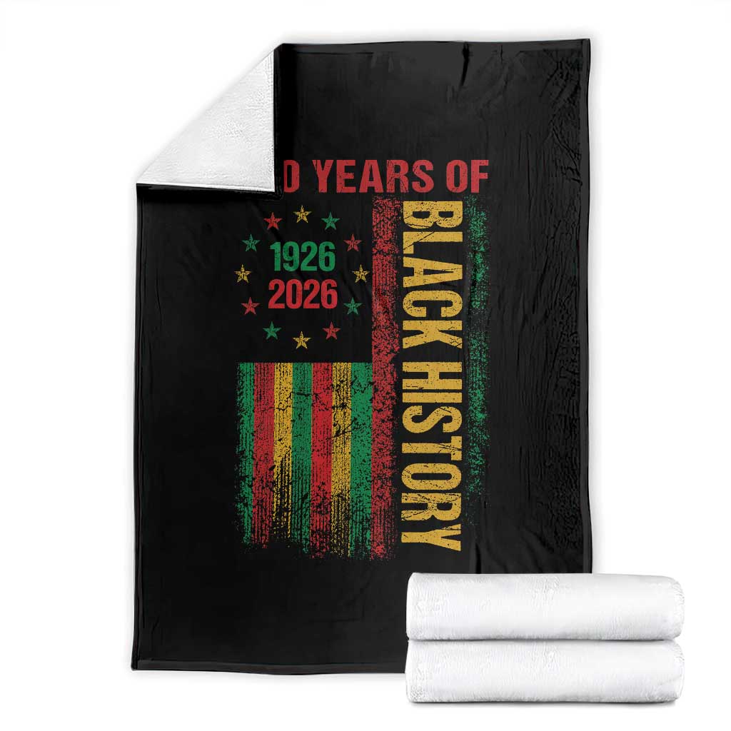 100 Years Of Black History Throw Blanket Centennial Milestone Vintage African American Flag TS11 Black Print Your Wear