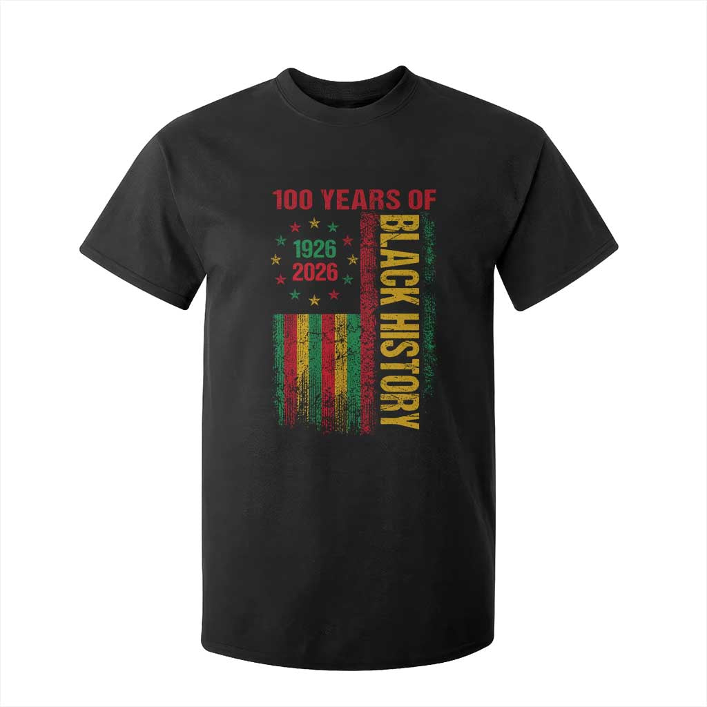100 Years Of Black History T Shirt For Kid Centennial Milestone Vintage African American Flag TS11 Black Print Your Wear