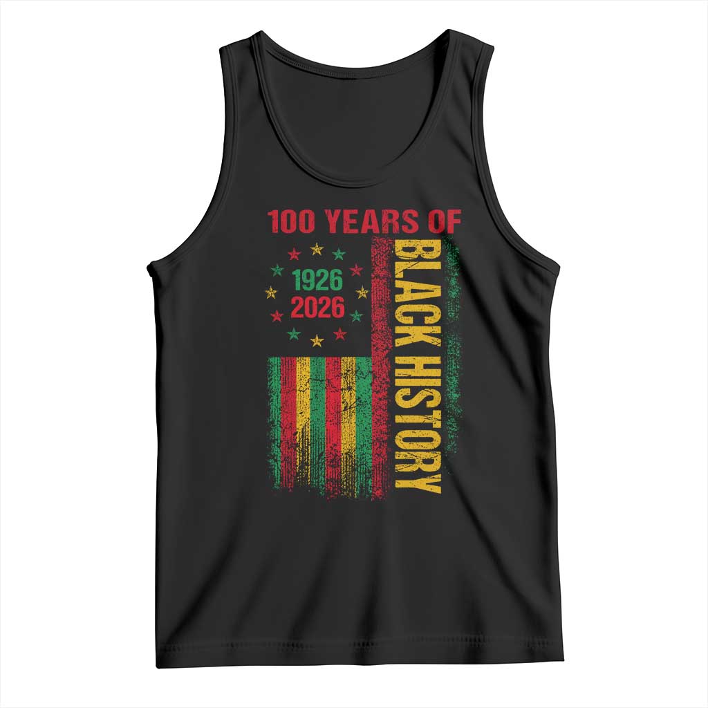 100 Years Of Black History Tank Top Centennial Milestone Vintage African American Flag TS11 Black Print Your Wear