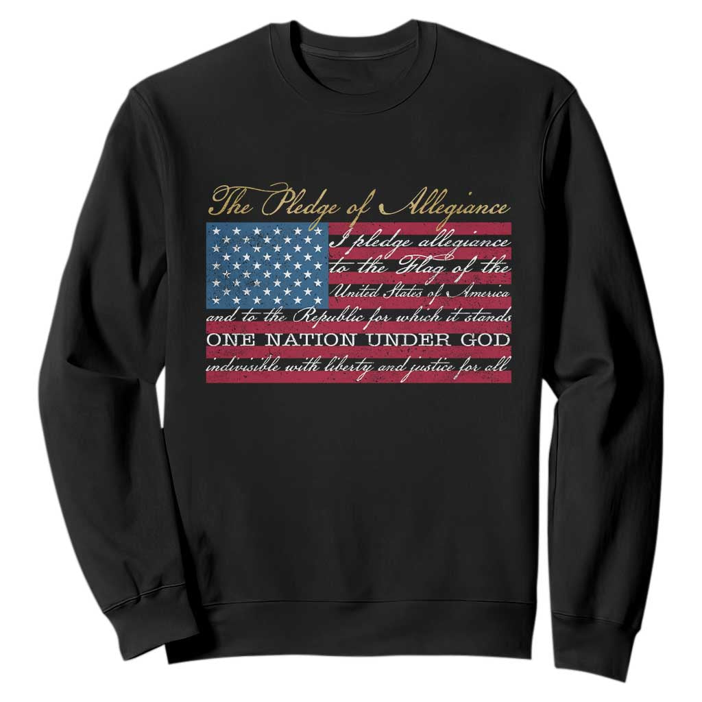 The Pledge of Allegiance Sweatshirt US Military Veteran Patriotic American Flag TS11 Black Print Your Wear
