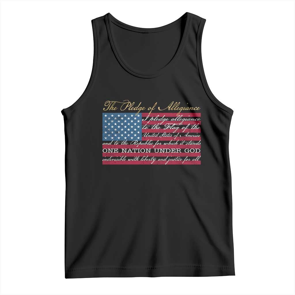 The Pledge of Allegiance Tank Top US Military Veteran Patriotic American Flag TS11 Black Print Your Wear