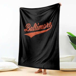 Baltimore Script Retro Baseball Sport Lovers City Pride Throw Blanket TS11 Print Your Wear