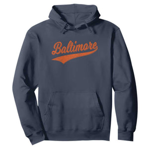 Baltimore Script Retro Baseball Sport Lovers City Pride Hoodie TS11 Navy Print Your Wear