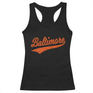 Baltimore Script Retro Baseball Sport Lovers City Pride Racerback Tank Top TS11 Black Print Your Wear