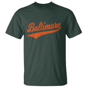 Baltimore Script Retro Baseball Sport Lovers City Pride T Shirt TS11 Dark Forest Green Print Your Wear