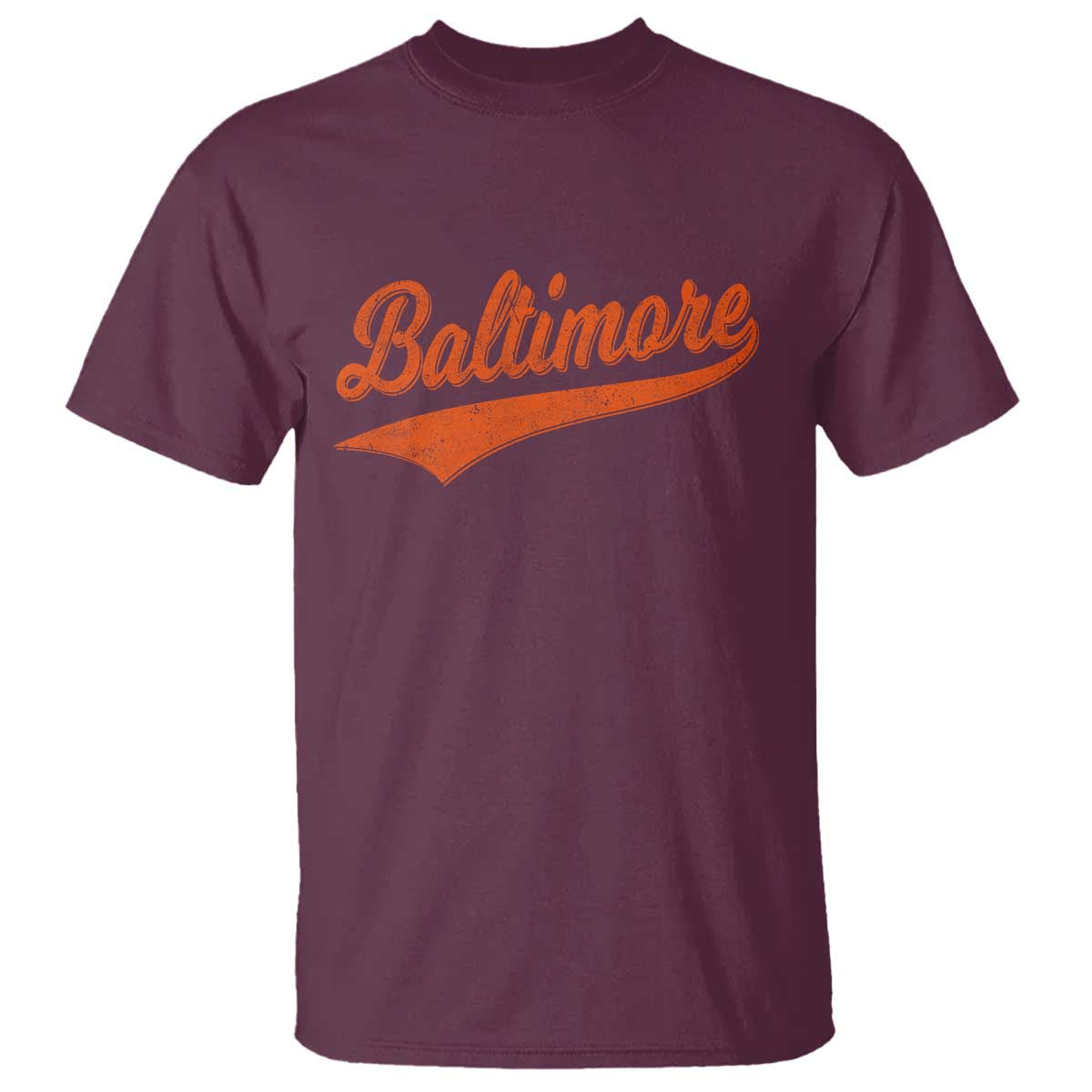 Baltimore Script Retro Baseball Sport Lovers City Pride T Shirt TS11 Maroon Print Your Wear