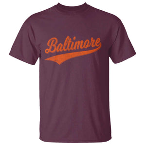 Baltimore Script Retro Baseball Sport Lovers City Pride T Shirt TS11 Maroon Print Your Wear
