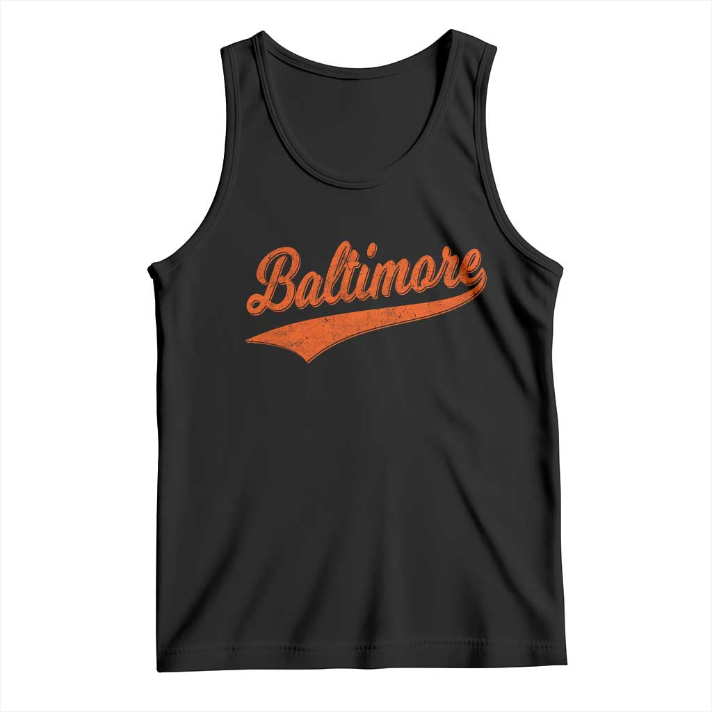 Baltimore Script Retro Baseball Sport Lovers City Pride Tank Top TS11 Black Print Your Wear