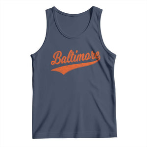 Baltimore Script Retro Baseball Sport Lovers City Pride Tank Top TS11 Navy Print Your Wear