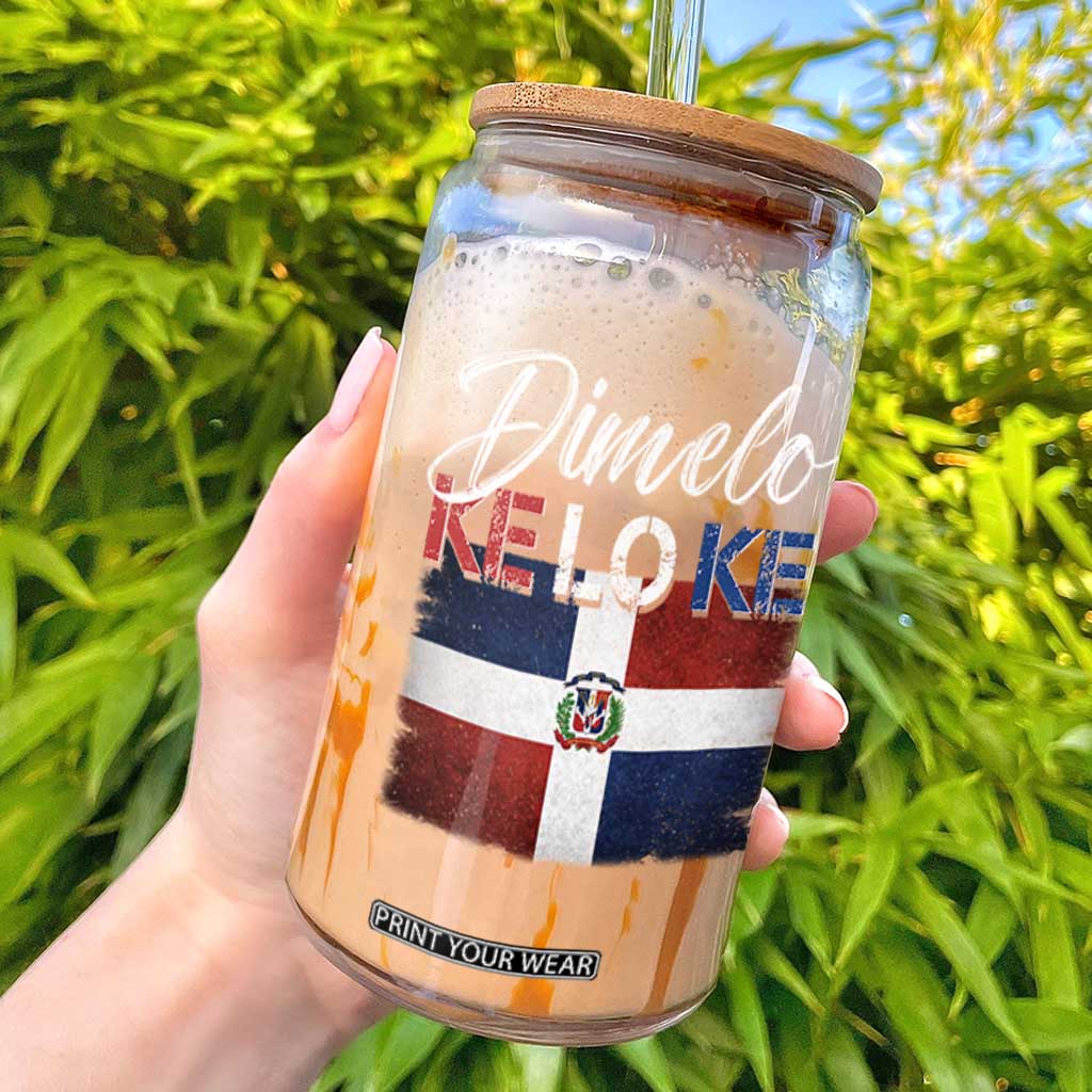 Dimelo Ke Lo Ke Dominican Republic Flag Glass Can Caribbean Heritage