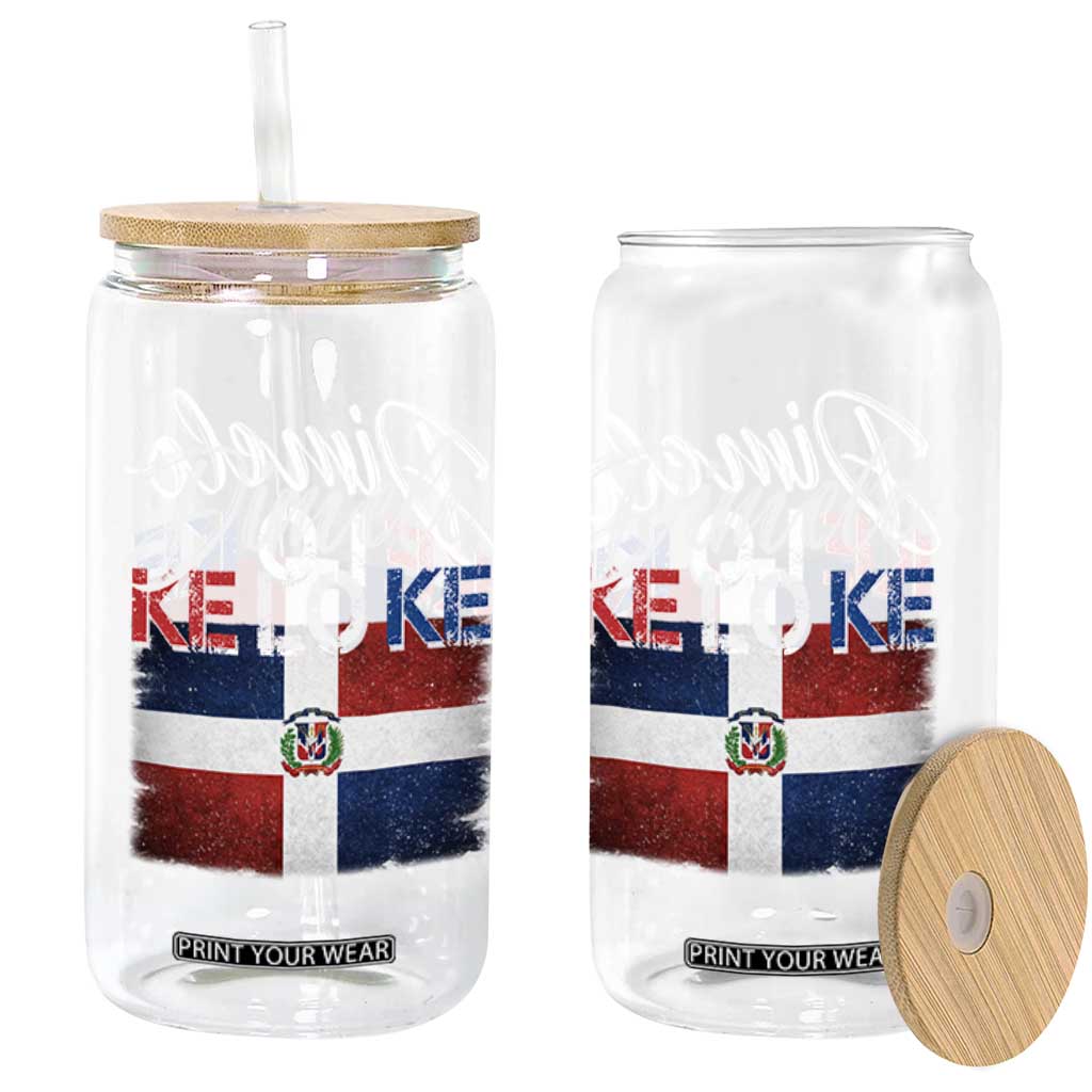 Dimelo Ke Lo Ke Dominican Republic Flag Glass Can Caribbean Heritage