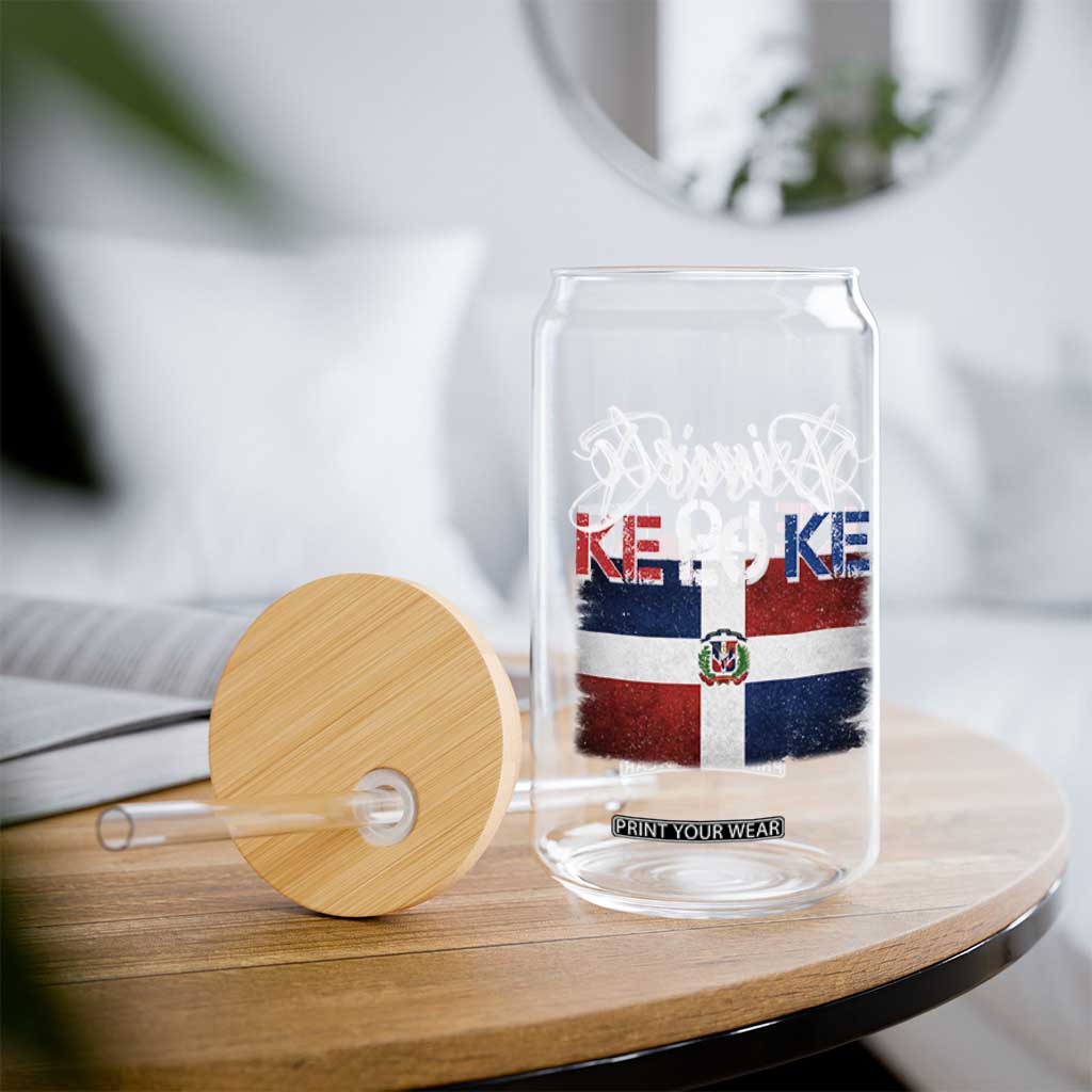 Dimelo Ke Lo Ke Dominican Republic Flag Glass Can Caribbean Heritage