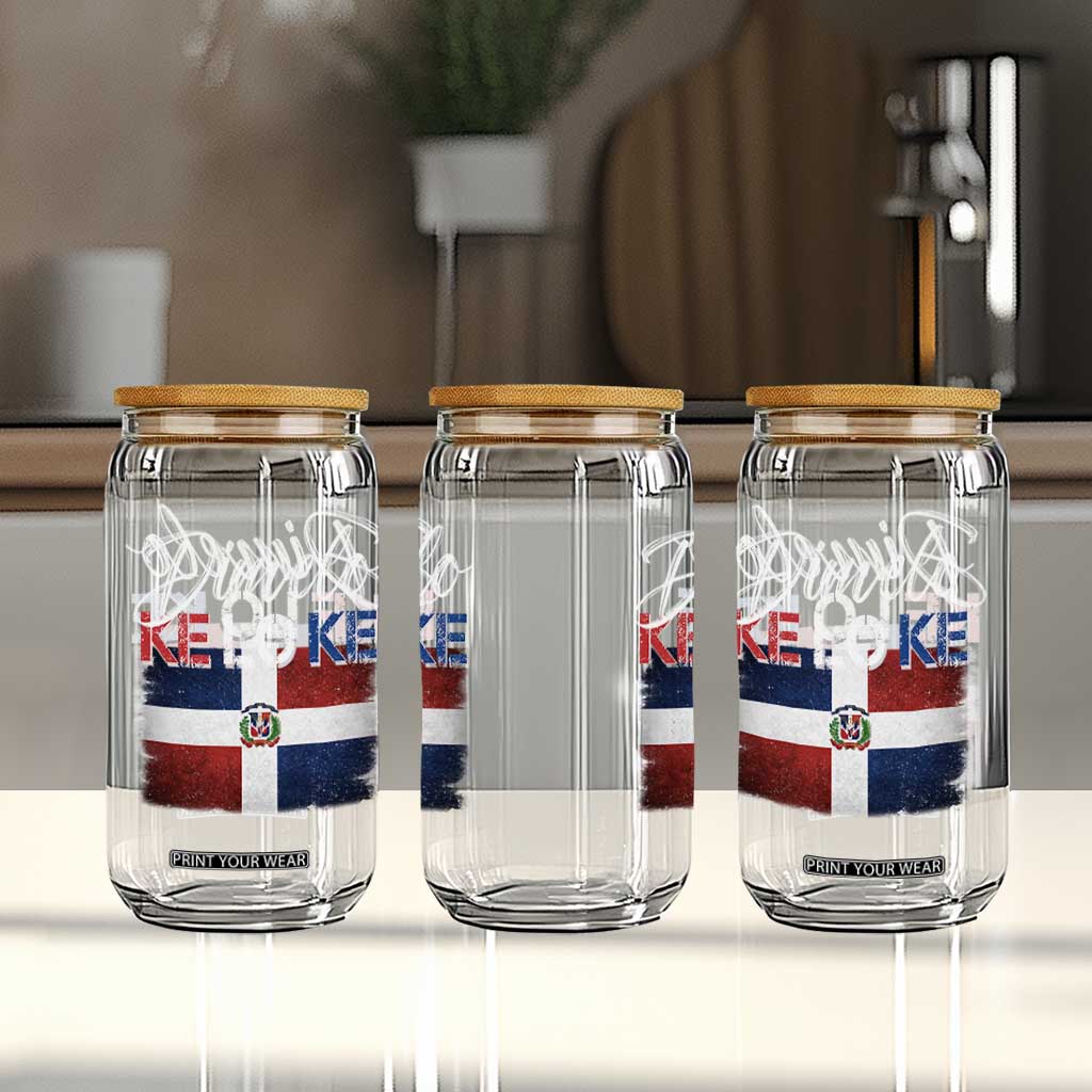 Dimelo Ke Lo Ke Dominican Republic Flag Glass Can Caribbean Heritage