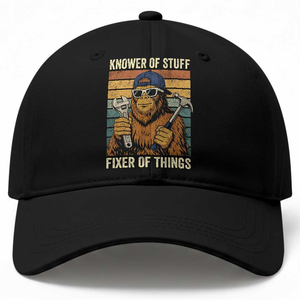 Knower Of Stuff Fixer Of Things Baseball Cap Mechanic Bigfoot Dad TS11 Print Your Wear