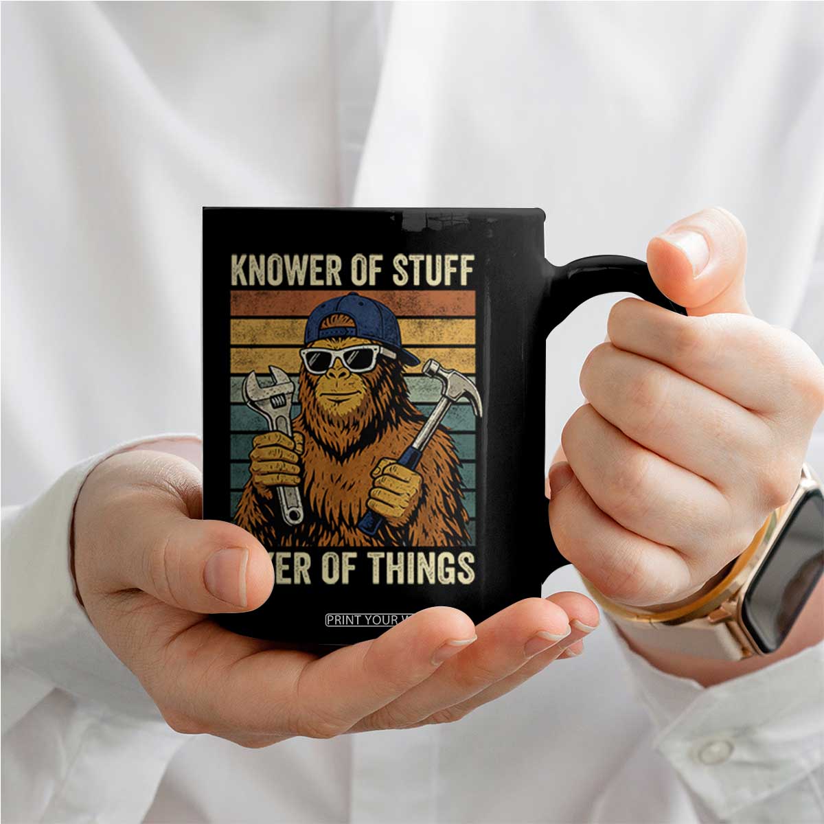 Knower Of Stuff Fixer Of Things Coffee Mug Mechanic Bigfoot Dad TS11 Print Your Wear