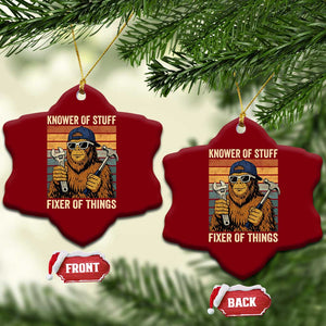 Knower Of Stuff Fixer Of Things Ceramic Ornament Mechanic Bigfoot Dad TS11 Print Your Wear