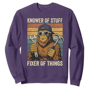 Knower Of Stuff Fixer Of Things Sweatshirt Mechanic Bigfoot Dad TS11 Purple Print Your Wear