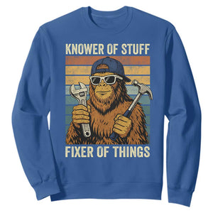 Knower Of Stuff Fixer Of Things Sweatshirt Mechanic Bigfoot Dad TS11 Royal Blue Print Your Wear